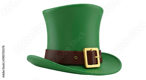 Green Leprechaun Hat with Gold Buckle