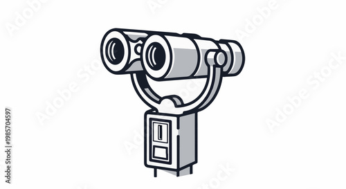 A graphic illustration of a coin-operated viewing device with two lenses