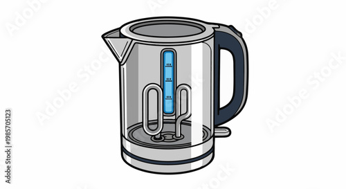 A modern, metallic electric kettle with a clear water level indicator and dark handle