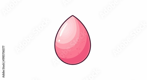 A pink teardrop-shaped cosmetic sponge with subtle texture