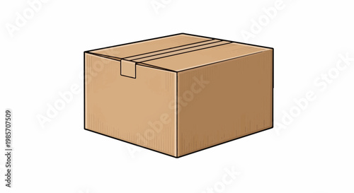 A simple brown cardboard box with tape closure