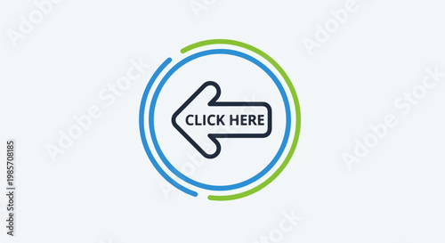 A simple graphic displays a left-pointing arrow with "CLICK HERE" text
