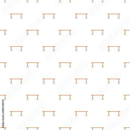 Picnic folding tables repeating in a seamless pattern design