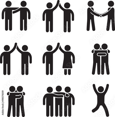 Friend Friendship Relationship Teammate Teamwork Icon Pictogram