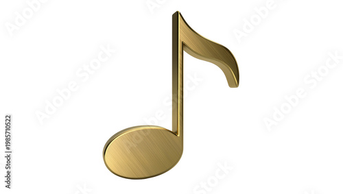 Canvas-taulu Golden eighth note symbol, isolated on transparent background