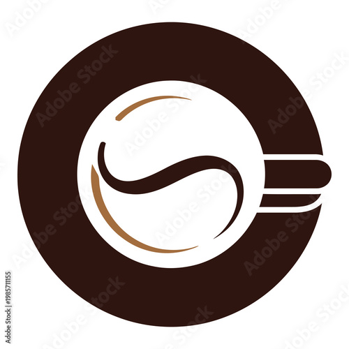 Brown coffee cup icon with white and brown steam rising isolated on white background icon