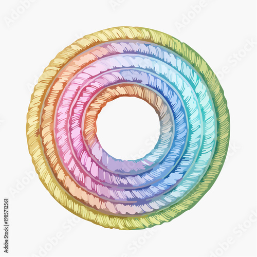 Ein leuchtend buntes Seil mit einem sanften Farbverlauf