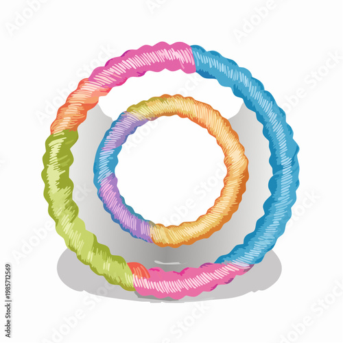 Ein leuchtend buntes Seil mit einem sanften Farbverlauf