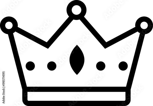 Black Bold Crown Icon Silhouette. 
Simple Royal Symbol Vector Illustration.
Royalty Icon.
Transparent background. SVG.