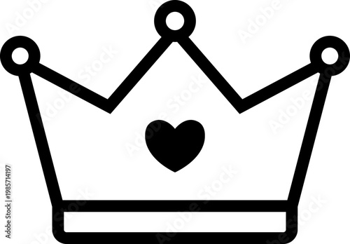 Black Bold Crown Icon Silhouette. 
Simple Royal Symbol Vector Illustration.
Royalty Icon.
Transparent background. SVG.
