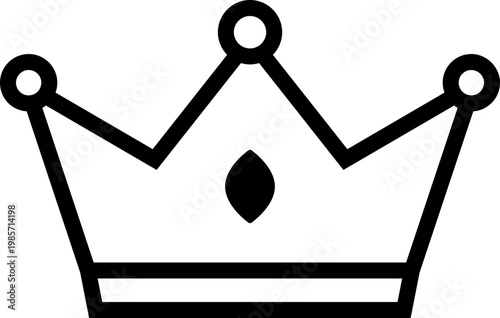 Black Bold Crown Icon Silhouette. 
Simple Royal Symbol Vector Illustration.
Royalty Icon.
Transparent background. SVG.