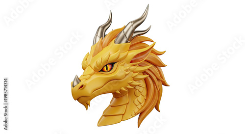 Golden Dragon Head Sculpture