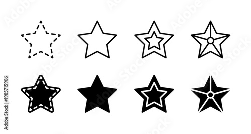Star Icon Set Symbol Collection Isolated
