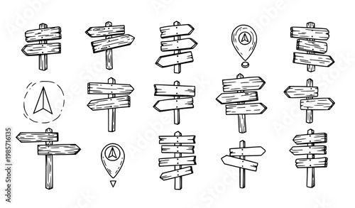 Flat trash bin icon collection with delete and recycling waste basket symbols for modern UI design