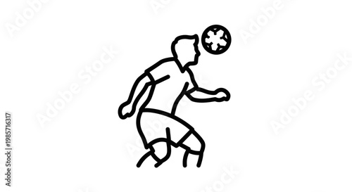 Man Playing Soccer with Ball.