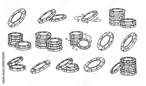 Colorful flat palette and swatch icon collection with creative paint and color picker symbols