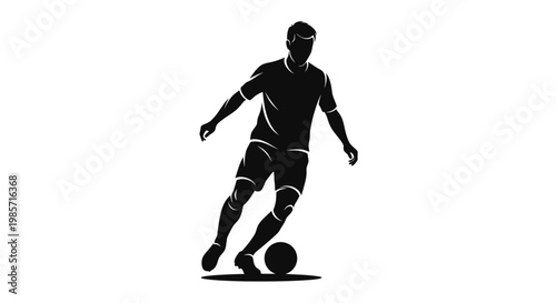 Man playing soccer with ball.