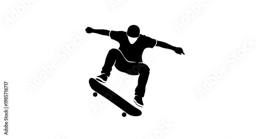 Man doing skateboard tricks aerially.