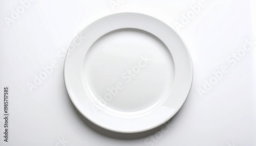 Clean White Empty Dinner Plate on White Background
