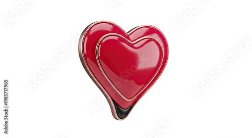 Red Heart with Rose Gold Trim