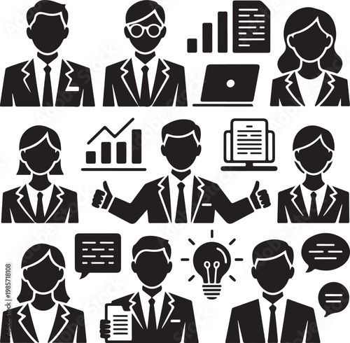 Icon set business people