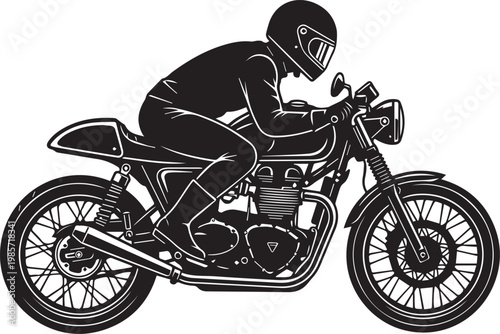 Retro Vintage Cafe Racer Silhouettes