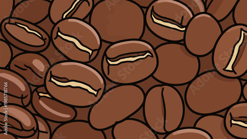 Coffee Beans Pattern Illustration Background