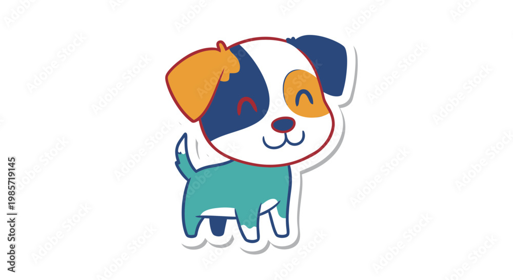 Fototapeta premium Cute Puppy Mascot Vector Illustration, Friendly Cartoon Dog Character Design for Childrens Branding and Playful Graphic Projects