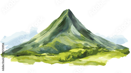 Pico C?o Grande. Pico C?o Grande hand drawn watercolor illustration on white background