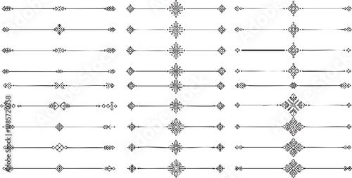 Decorative divider collection with tribal motifs.
