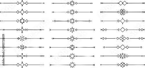 Set of minimal decorative dividers and text lines.