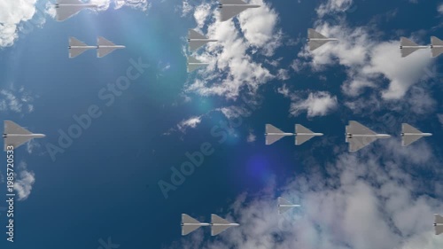 Autonomous Drone Swarm Loop Representing AI System and Digital Network