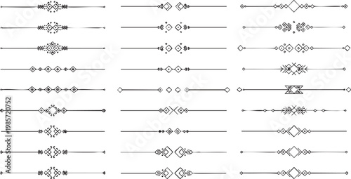 Geometric border ornaments for vintage layouts set.