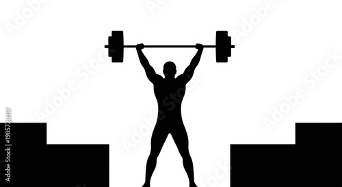 Man Lifting Heavy Barbell Weights.