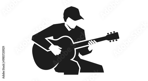 Man Playing Acoustic Guitar Silhouette 1.