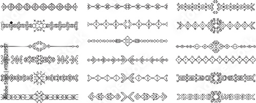 Collection of decorative ethnic ornamental dividers.