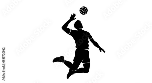 Man Playing Volleyball Silhouette 1.