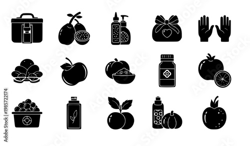 Good health silhouettes vector set wellness medical icon illustration isolated on white