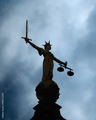 Lady Justice Statue on the Old Bailey, Central Criminal Court, London, United Kingdom