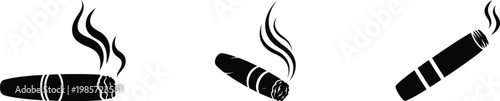 Cigar vector icon silhouette on white background