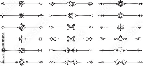 Set hand drawn boho frame lines vector illustration.