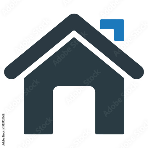 Vector graphic of a modern house with a chimney