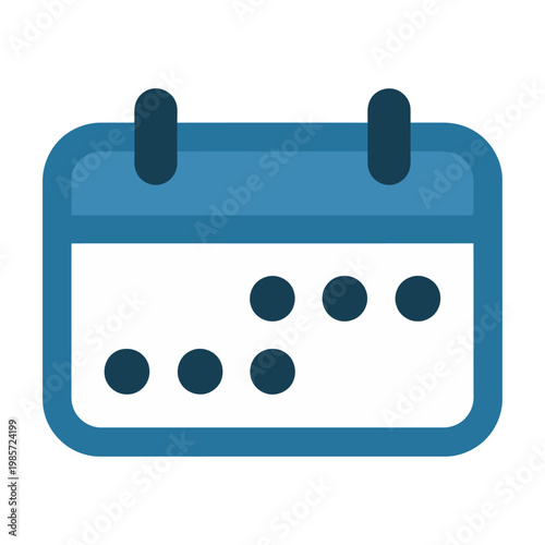 Vector of a blue calendar on a plain background for scheduling and planning purposes