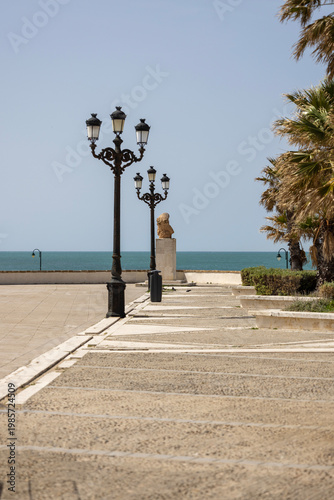 Windy coastal Gale Promenade (Paseo del vendaval), along historic walls, Cadiz, Spain, Andalusia