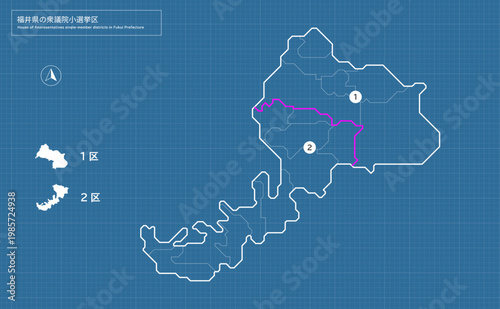福井県の衆議院小選挙区区割り地図
