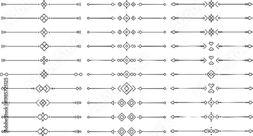 Minimalist ethnic line borders for creative work.