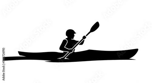 Person Paddling a Kayak Silhouette.