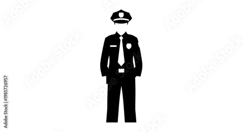 Police Officer Silhouette Standing 1.
