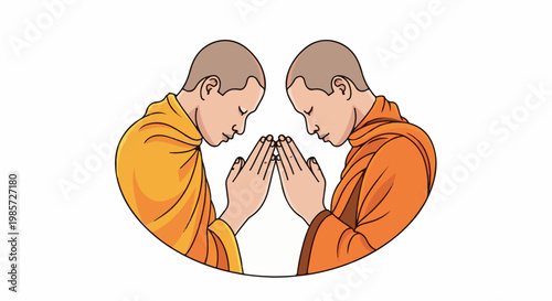 Two monks in prayer