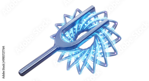 3d blue coronavirus particle with spikes isolated on transparent background